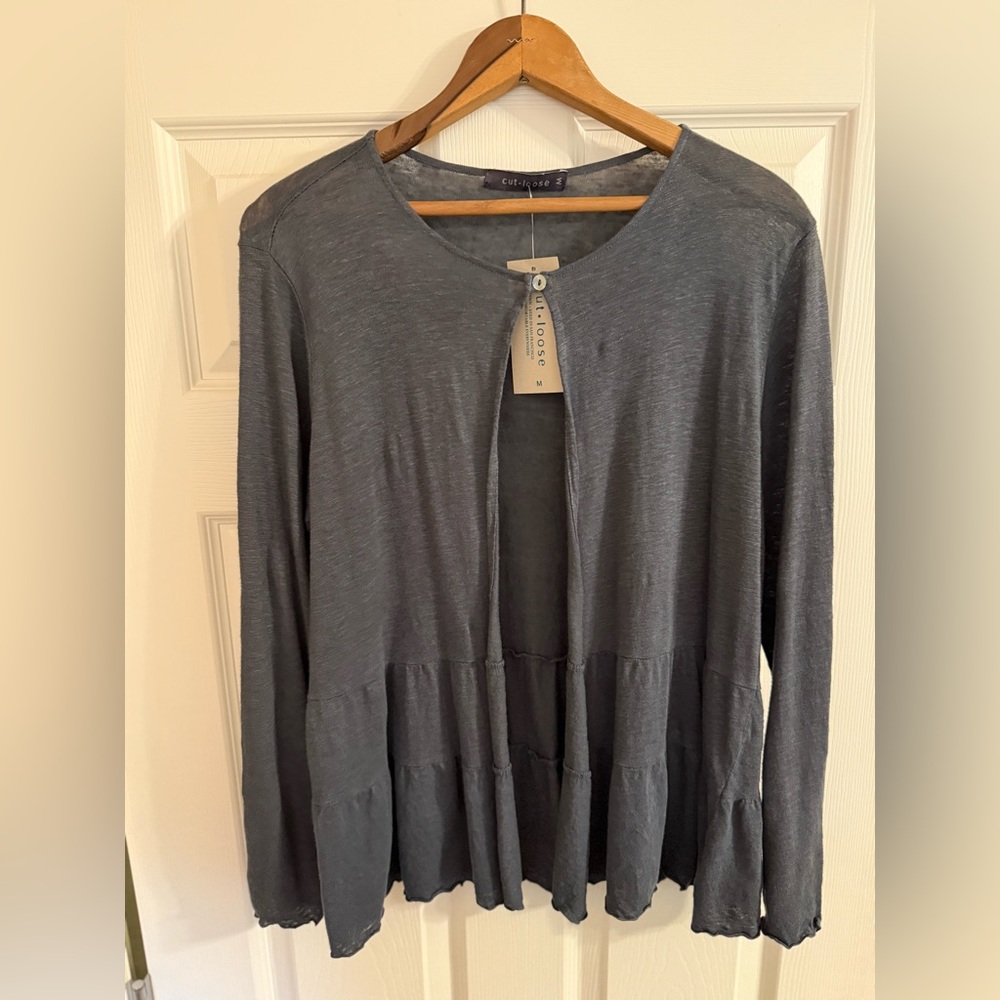 Chic Gray Open Front Cardigan